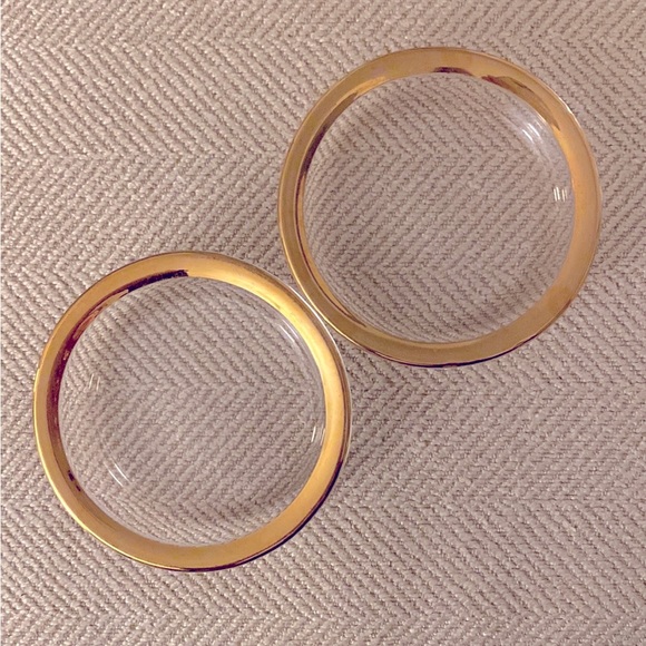 Other - Pair of Vintage Gold Rimmed Glass Coasters
